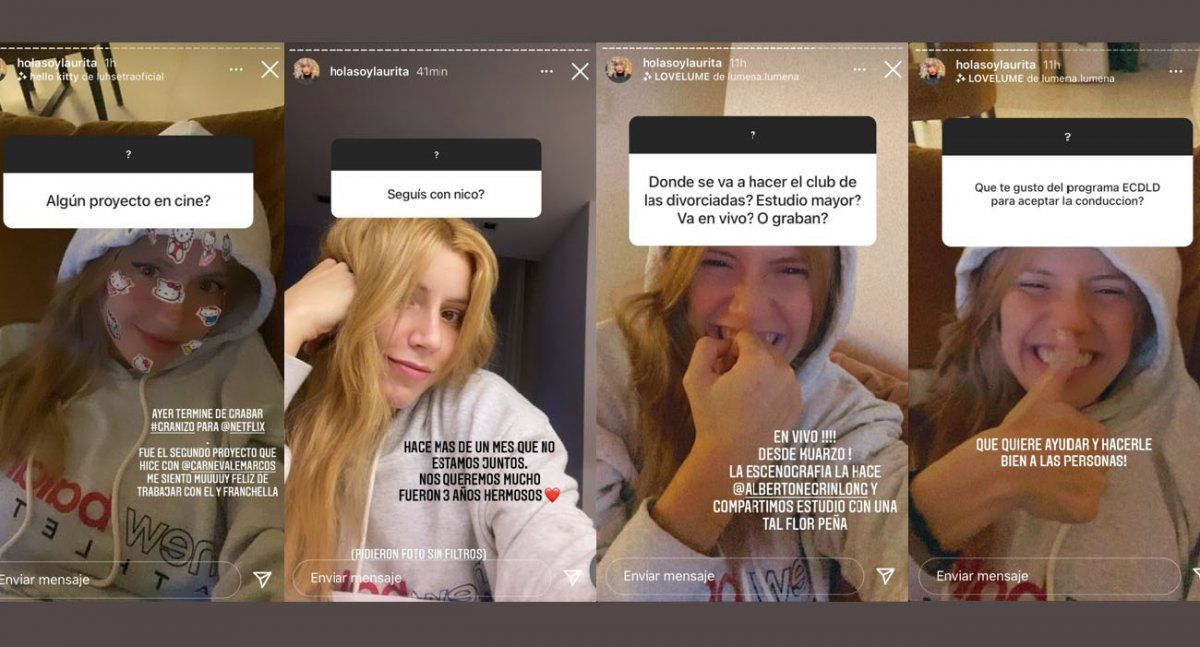 Laurita Fernández habló de su vida privada con sus seguidores
