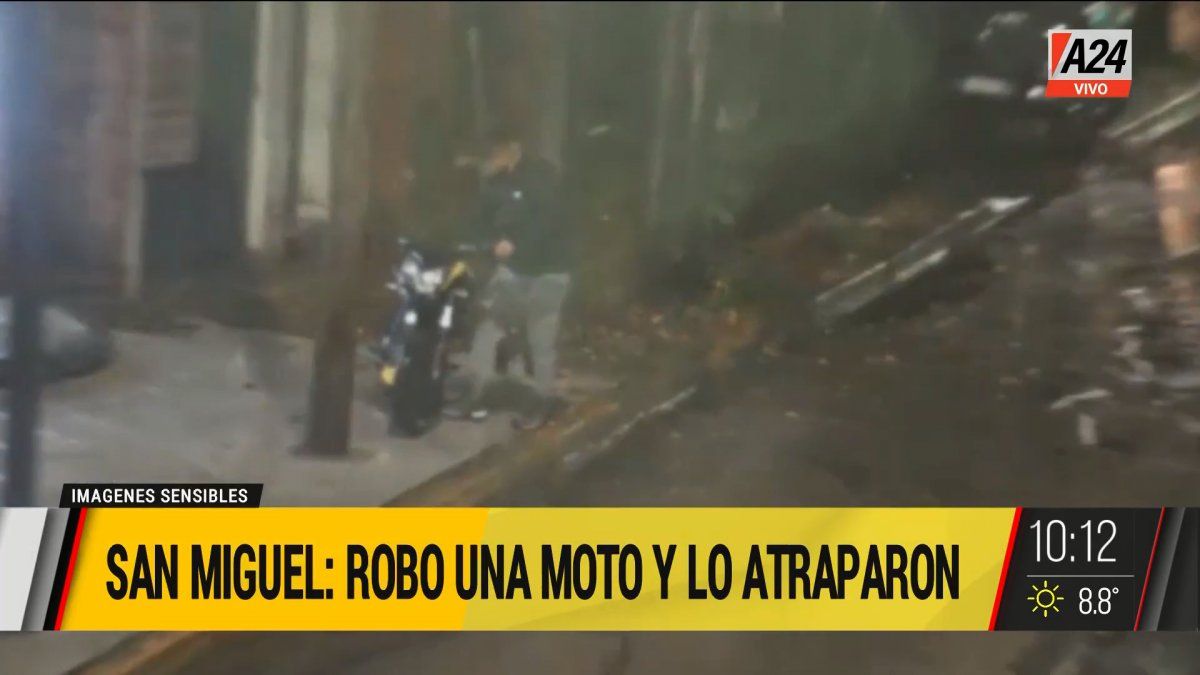 Así atraparon al ladrón tras robar una moto en San Miguel (Foto: captura de TV).