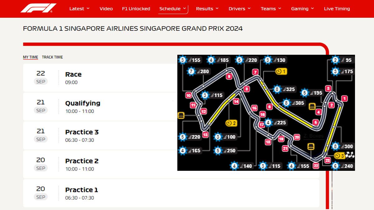 el calendario completo del finde para ver a Franco Colapinto en Singapur. (Foto: Gentileza F1)