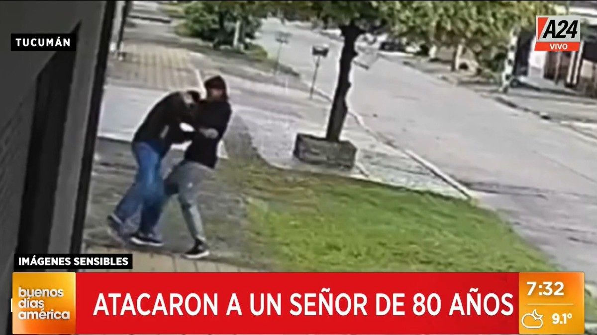 Ataque a un anciano a plena luz del día. Foto: captura de Tv.&nbsp;
