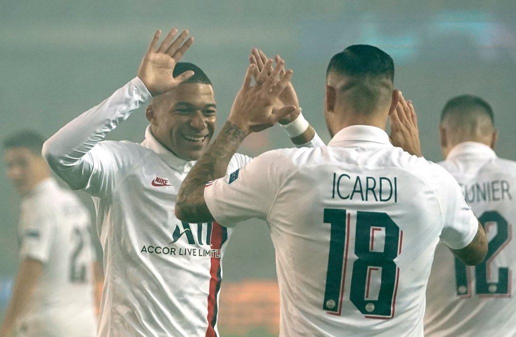 Champions League: doblete de Icardi y triplete de Mbappé en el 5-0 de PSG ante Brugge