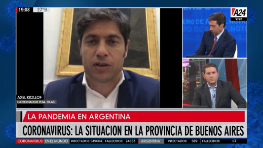 Axel Kicillof señaló que no hay policía que alcance para hacer cumplir la cuarentena en el conurbano