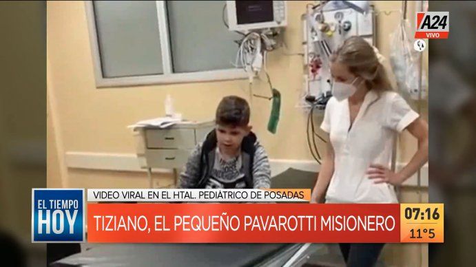 El pequeño Pavarotti misionero furor en las redes