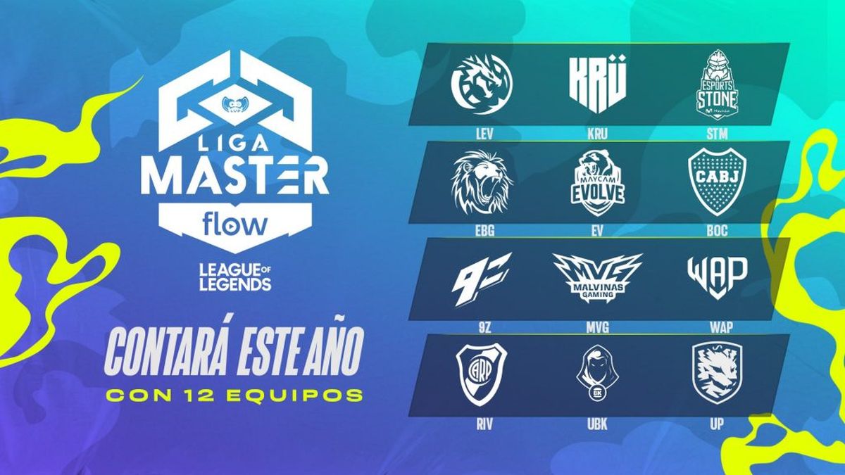 12 equipos de esports participan de la Liga.