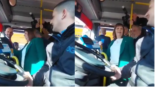 El blooper de Patricia Bullrich con la tarjeta SUBE en un colectivo durante el paro de la CGT