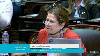 El momento en que Graciela Camaño felicita al bloque de izquierda