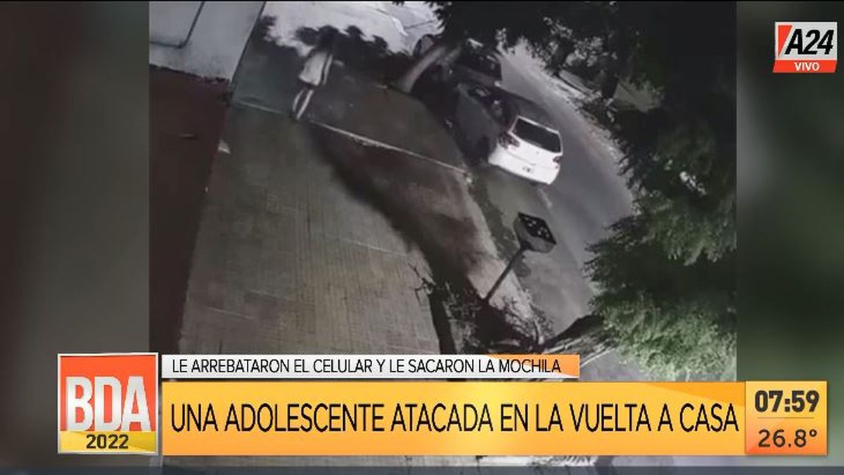 La Plata: brutal ataque de motochorros en piraña a una joven. (Captura de tv)
