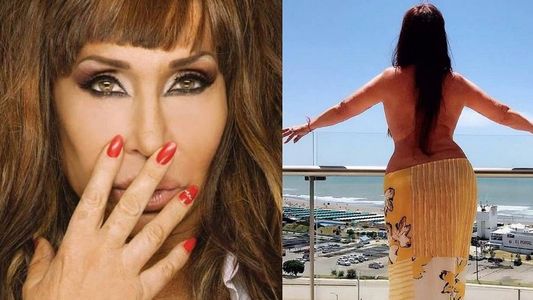 Moria Casán se animó a un topless, y sin photoshop, en su visita a Mar del Plata