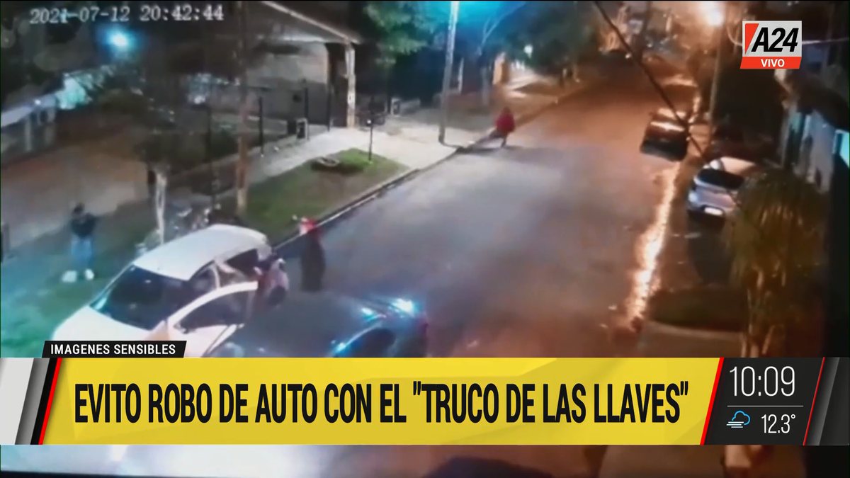 El truco de la llave para evitar el robo del auto en Isidro Casanova. (Captura de Tv)
