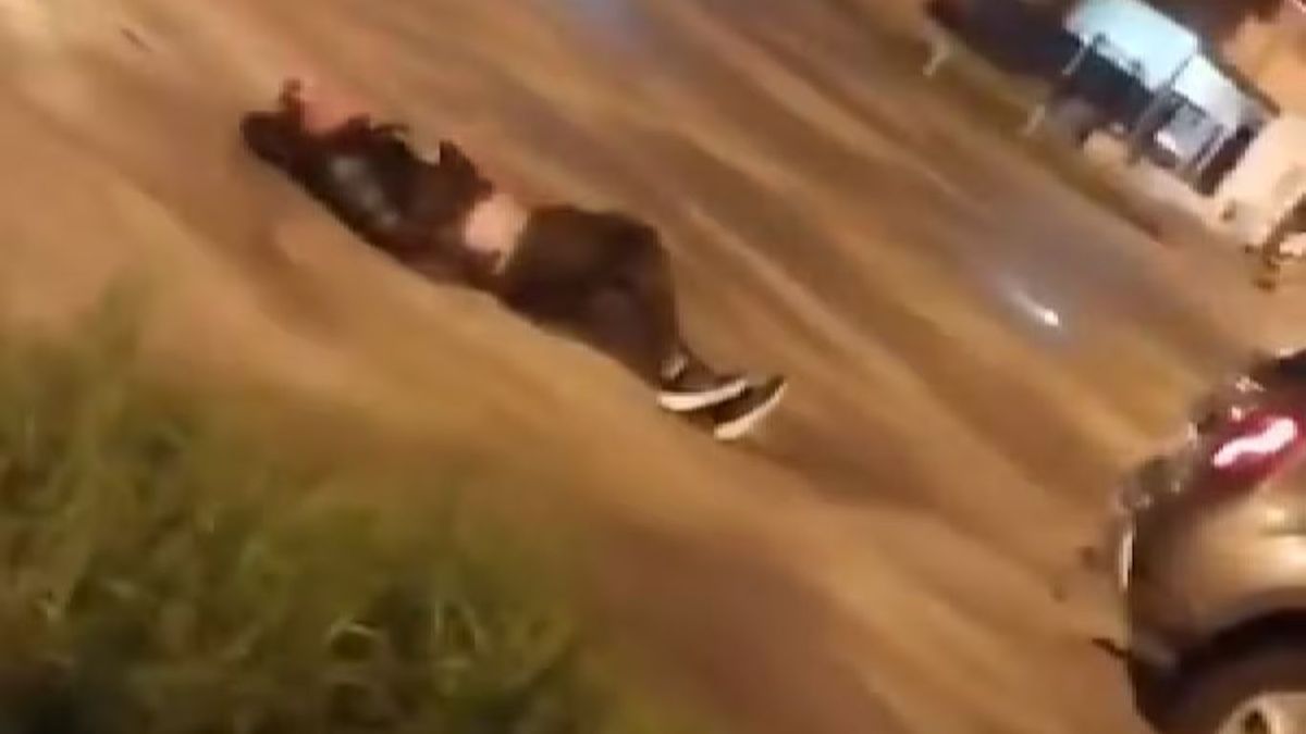 Lo acusaron de robarle a una mujer y lo arrastraron con una camioneta en plena calle. (Foto: captura de video)