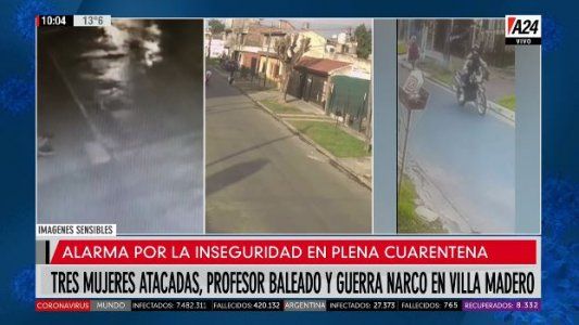 Alarma por la inseguridad en plena cuarentena: tres mujeres atacadas, un profesor baleado y guerra narco en Villa Madero