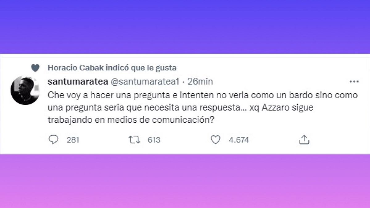 El tuit de Santi Maratea contra Flavio Azzaro