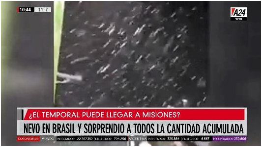 Por la ola polar nevó en el sur de Brasil y en el norte argentino