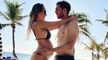 Unas ganas de rellenarte la..., la frase picante del esposo de Noelia Marzol al ver su foto antes de dar a luz