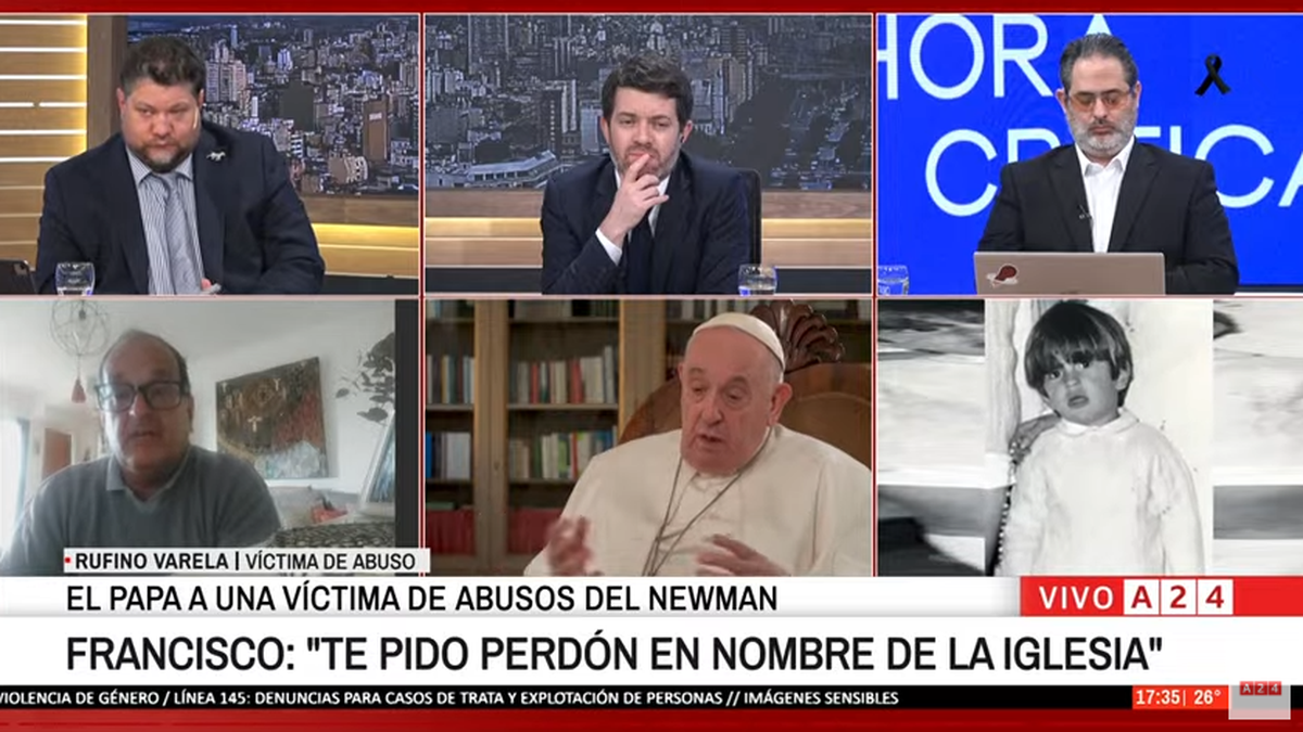El recuerdo del perdido de perdón del Papa a una víctima de abuso. (Foto: YouTube).