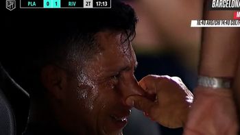 Las lágrimas de Enzo Pérez tras su escalofriante lesión en Platense-River