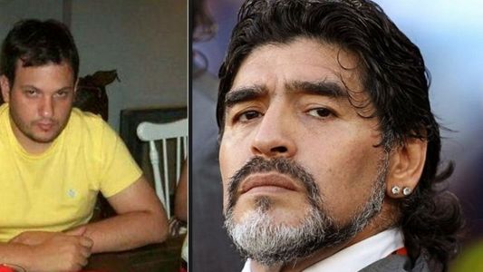 La tensa charla de Maradona y el novio de Verónica Ojeda