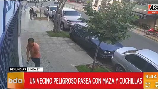 Amenazó a sus vecinos con una maza y un cuchillo por los ruidos molestos