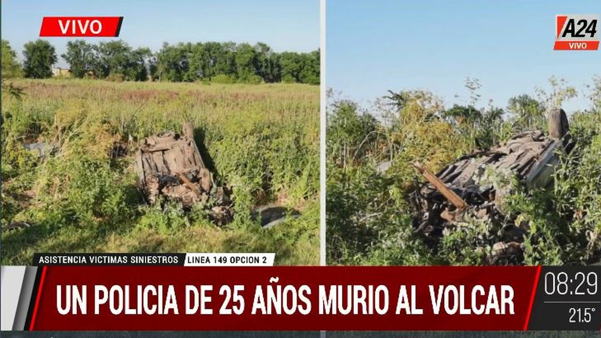 Tragedia en Brandsen choque y vuelco fatal de un policía
