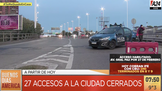Cierran 27 accesos a la Ciudad y endurecen los controles de circulación vehicular