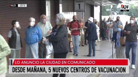 Por las demoras en los centros de vacunación, mañana abrirán 5 nuevas sedes