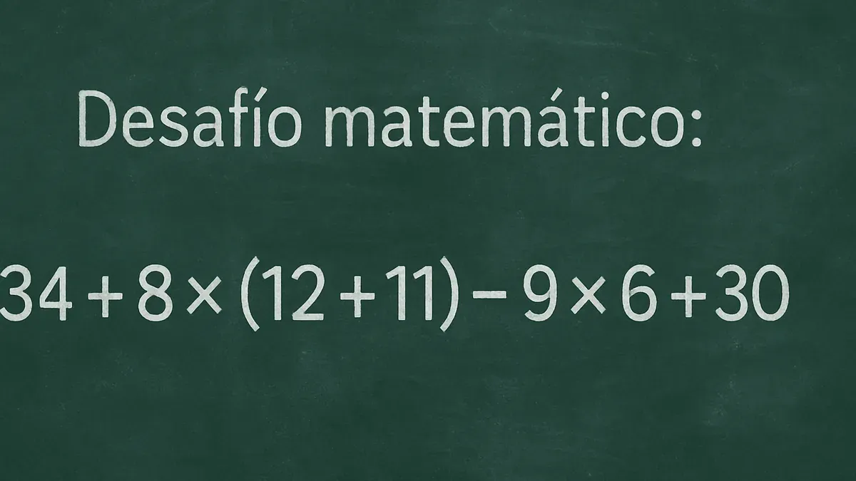 Imagen de pizarra para Desafío Matemático: probá resolver esta cuenta paso a paso