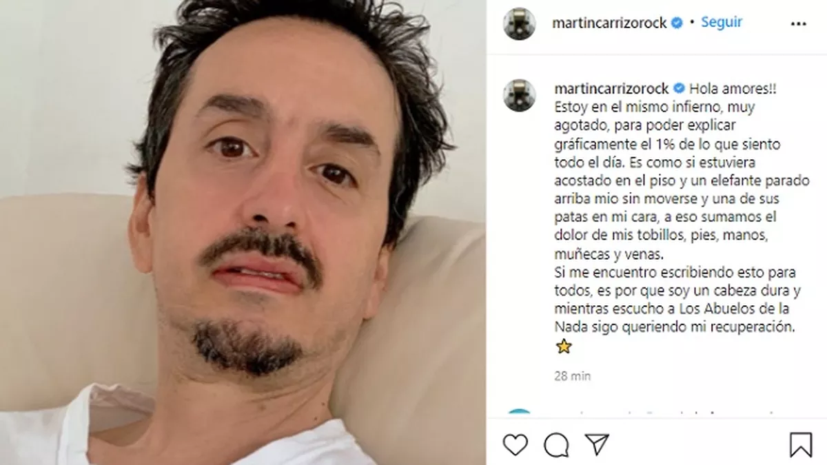 Posteo en Instagram de Martín Carrizo el 7 de diciembre de 2021. 