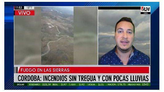 Sin lluvias, el fuego sigue sin control en las sierras de Córdoba