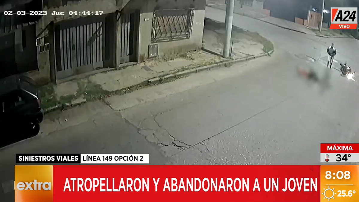 Ángel Martín Lima tenía 22 años y murió tras ser impactado por un camión. (Foto: Captura A24)&nbsp;