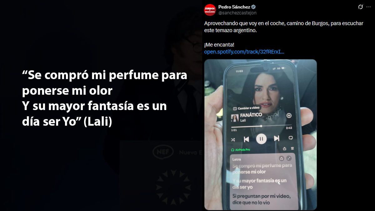 Pedro Sánchez le respondió a Javier Milei con una canción de Lali. (Foto: A24.com)