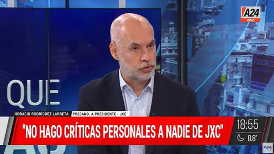 Horacio Rodríguez Larreta habló en A24 sobre la interna con Patricia Bullrich: No respondo críticas con...