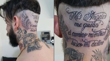 Ulises Bueno se tatuó una frase ¡En la cabeza! Mirá las fotos