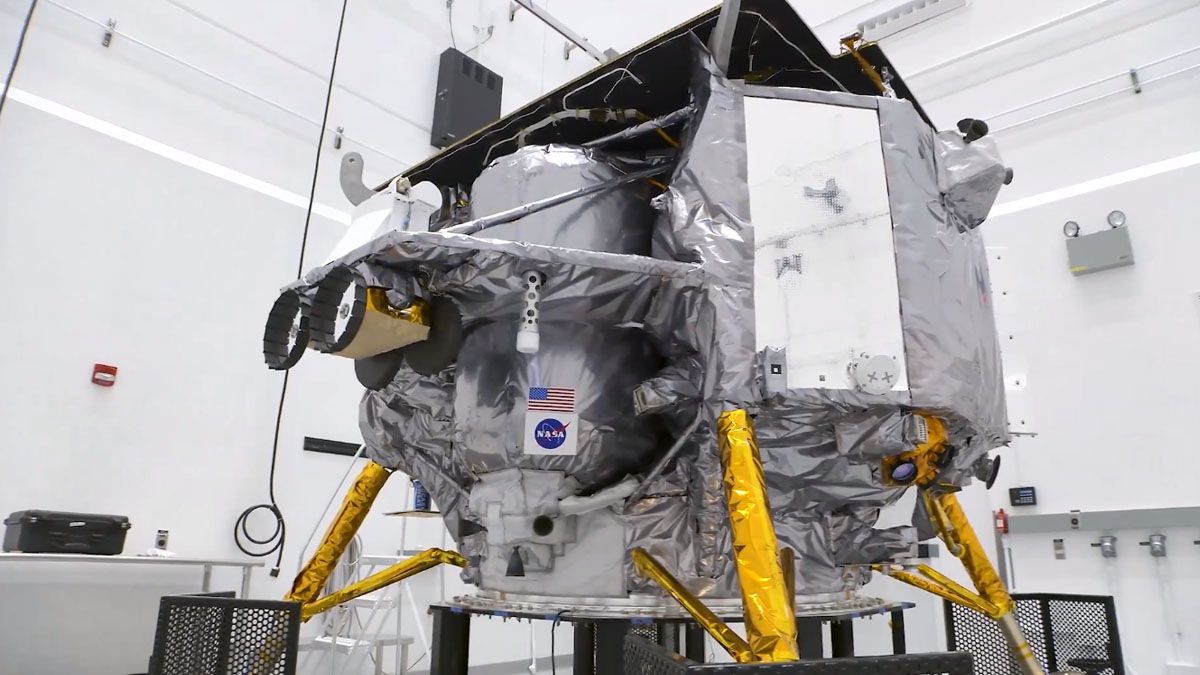 El módulo lunar que lleva la misión de Peregrino 1. (Foto: Gentileza NASA)