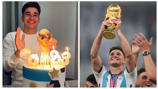 Araña campeón: así festejó Julián Álvarez sus 23 años