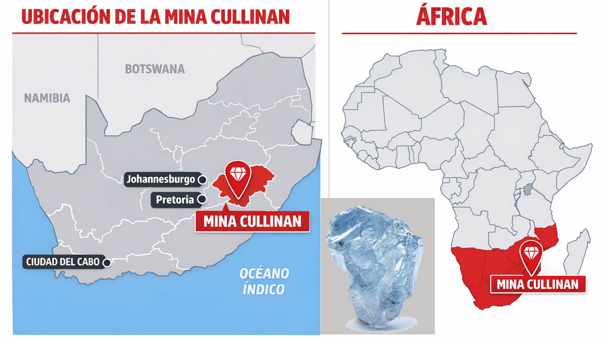 La ubicación de la mina de diamantes más famosa del mundo. (Foto: A24.com)