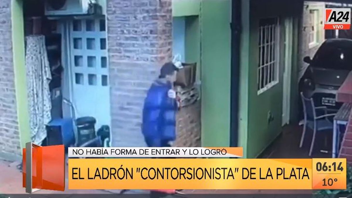 Insólito: el ladrón contorsionista que roba en La Plata. (Captura de Tv)