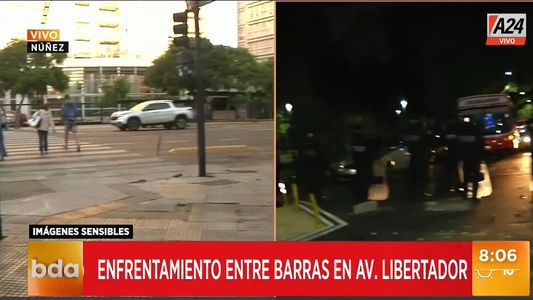 Batalla campal en Av. del Libertador: barras de Defensores de Belgrano se enfrentaron con la Policía