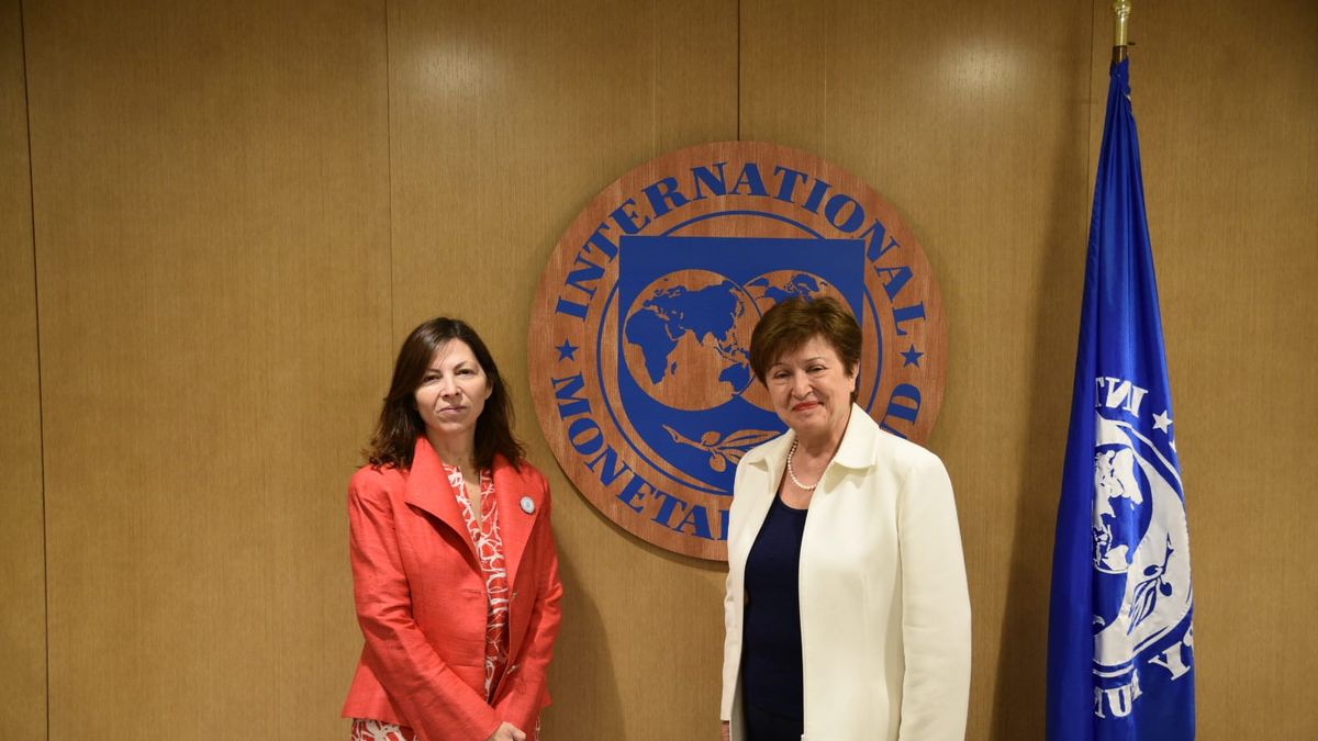 Silvina Batakis, el lunes, con la titular del FMI, Kristalina Georgieva