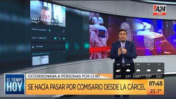 Cayó estafador que se hacía pasar por comisario desde la cárcel. (Captura de Tv) Cayó estafador que se hacía pasar por comisario desde la cárcel. (Captura de Tv)