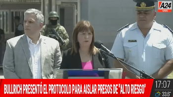 Patricia Bullrich presentó el protocolo para presos de alto riesgo