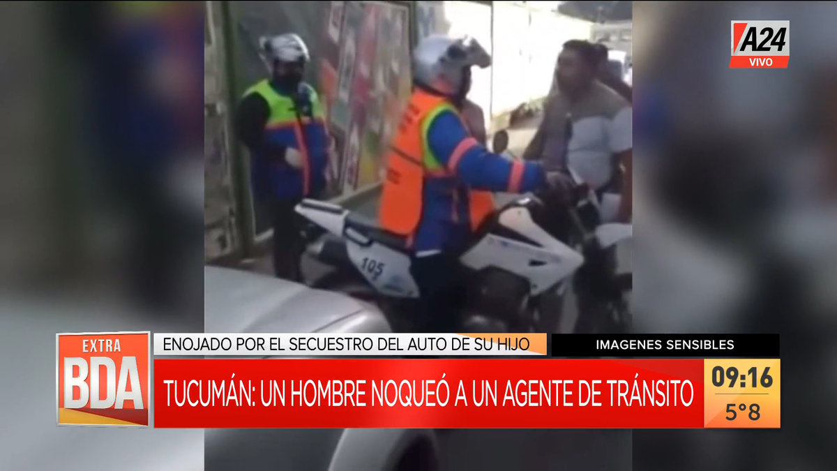 Tucumán: golpeó a un inspector de tránsito por una multa. (Captura de Tv)