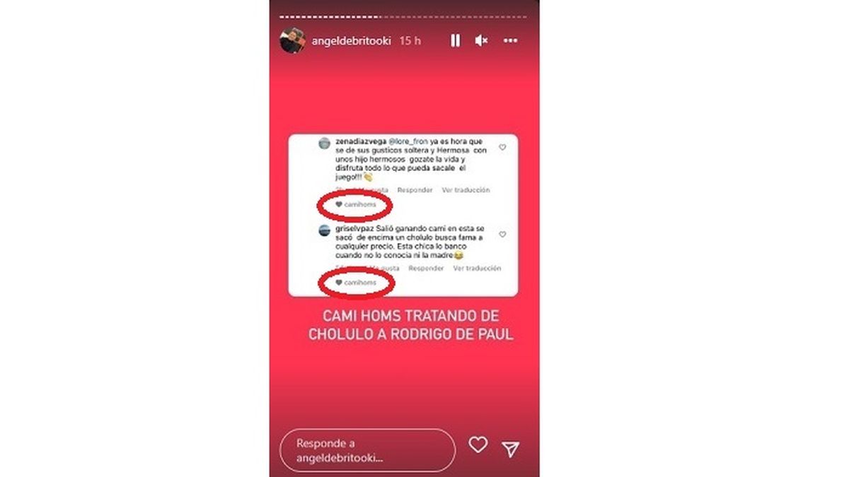 Los mensajes de Twitter que like&oacute; Camila Homs contra su ex, Rodrigo de Paul, tras su medi&aacute;tica y pol&eacute;mica separaci&oacute;n.&nbsp;