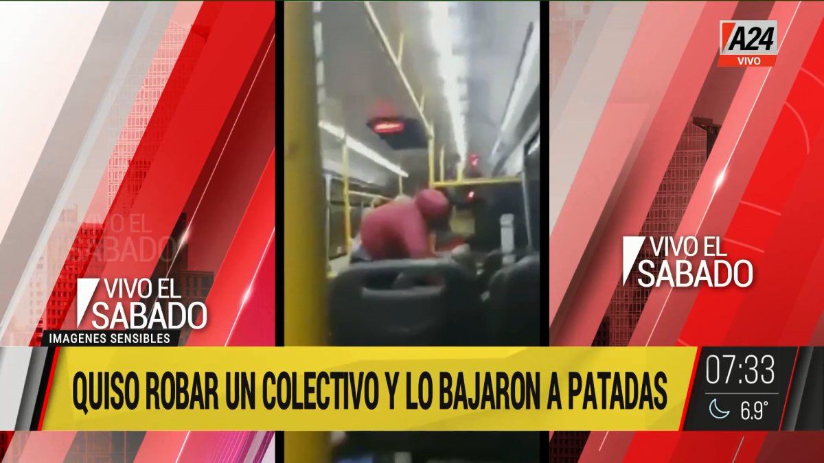 Inseguridad: quiso robar y lo bajaron a patadas del colectivo. (Captura de Tv)