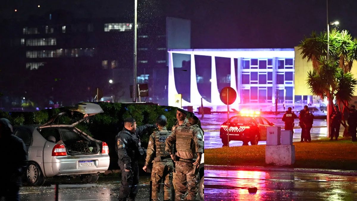 Un ex candidato a concejal hizo explotar un coche bomba en la plaza de los tres poderes en Brasilia. (Foto: A24.com)