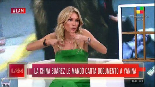 La China Suárez le mandó una carta documento a Yanina Latorre y la panelista respondió