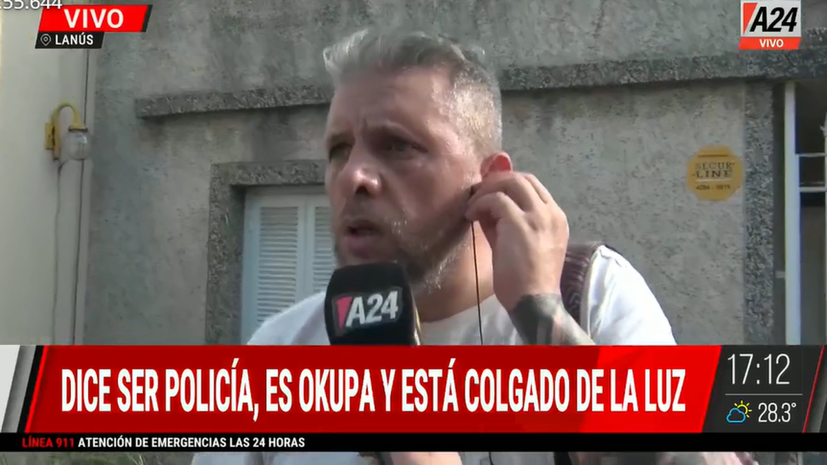 Discusión con unokupa en Lanús. (Foto: captura A24)