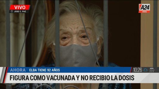 Elba con 92 años figura vacunada pero nunca recibió la dosis