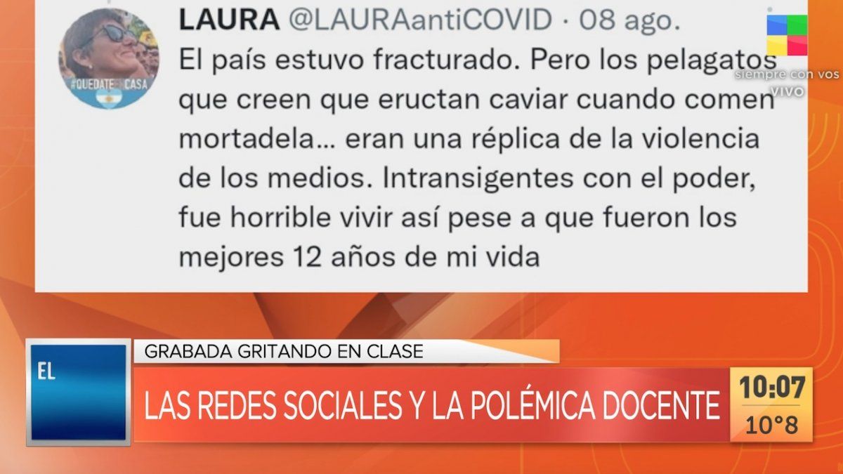 Uno de los mensajes que la docente kirchnerista escribio en Twitter (Foto: captura de pantalla).