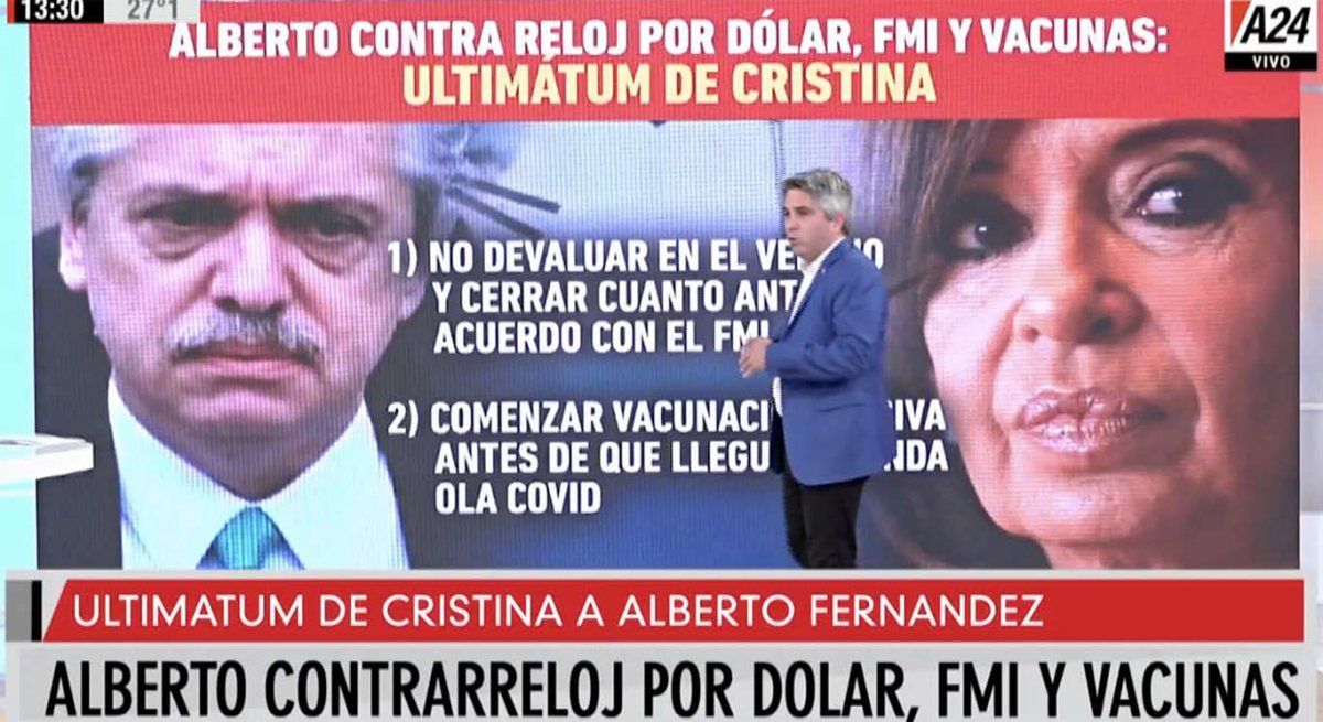 Alberto contrarreloj por el dólar, el FMI, las vacunas y el ultimátum de Cristina