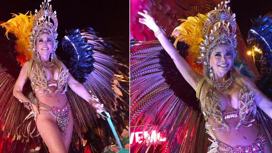 Graciela Alfano lució su espectacular figura en el carnaval de Corrientes